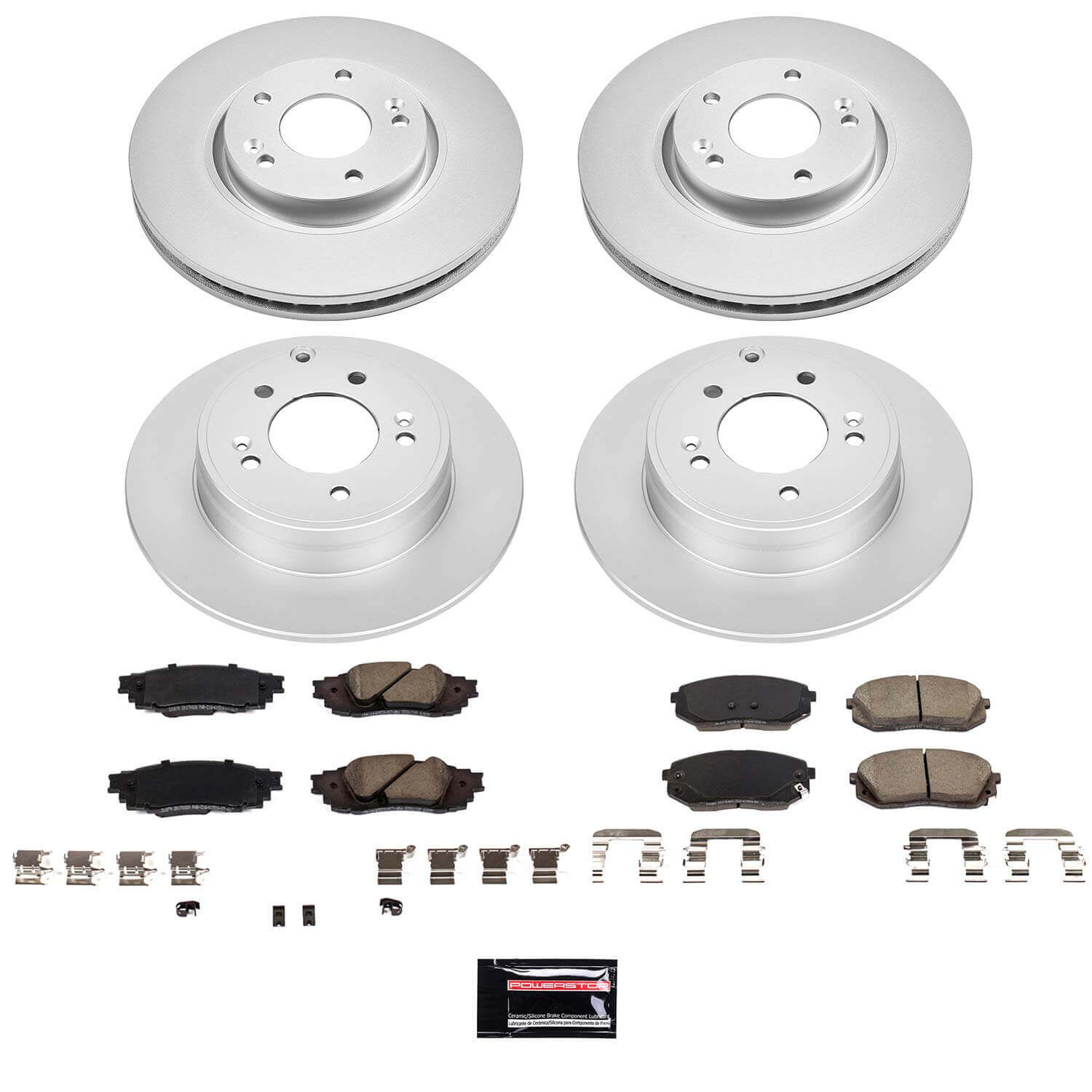 Power Stop CRK8628 Front And Rear Z17 Evolution Pad And Rotor Kit for 2017 Kia Optima Hybrid Premium product image