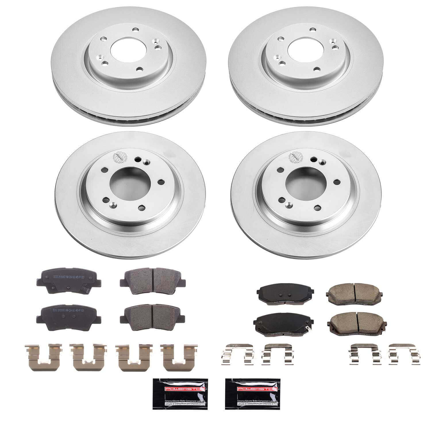 Power Stop CRK8629 Front And Rear Z17 Evolution Pad And Rotor Kit for 2017 Kia Optima Hybrid EX, Plug-In Hybrid EX product image