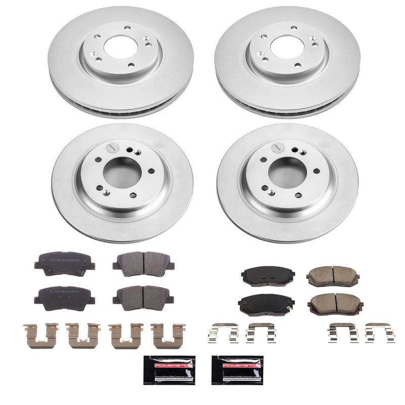 Power Stop CRK8629 Front And Rear Z17 Evolution Pad And Rotor Kit for 2017 Kia Optima Hybrid EX, Plug-In Hybrid EX product image