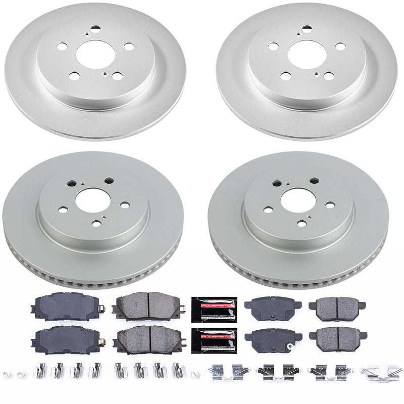 Power Stop CRK8634 Front And Rear Z17 Evolution Pad And Rotor Kit for 2020-2022 Toyota Prius Prime product image