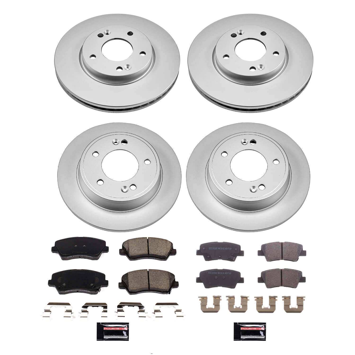 Power Stop CRK8889 Front And Rear Z17 Evolution Pad And Rotor Kit for 2016 Hyundai Veloster product image