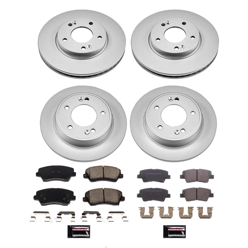 Power Stop CRK8889 Front And Rear Z17 Evolution Pad And Rotor Kit for 2016 Hyundai Veloster product image