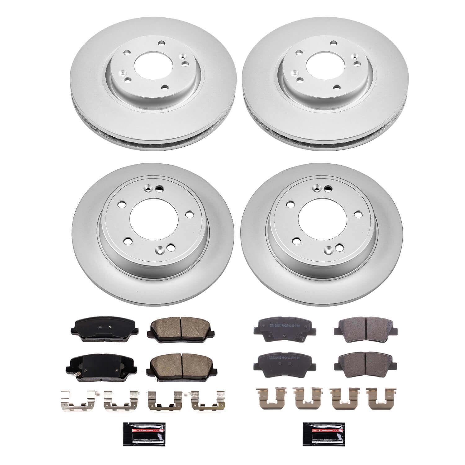Power Stop CRK8890 Front And Rear Z17 Evolution Pad And Rotor Kit for 2016 Hyundai Veloster product image