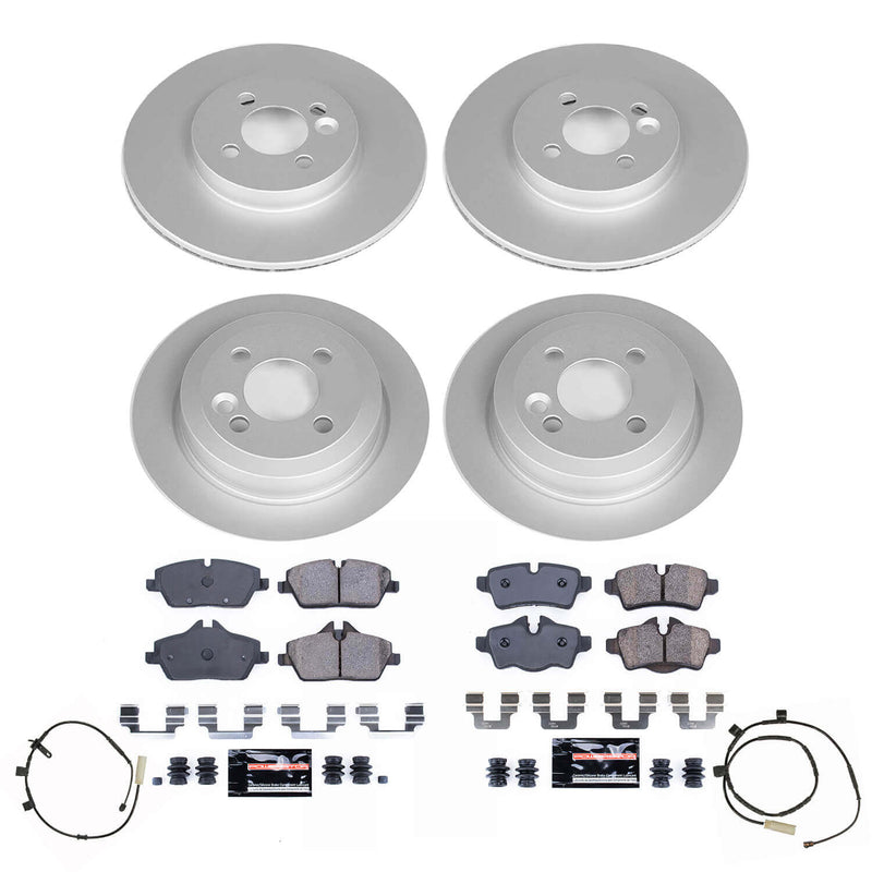 Power Stop CRK8915 Front And Rear Z23 Evolution Sport Performance Pad And Rotor Kit for 2011 MINI Cooper S, S Clubman product image