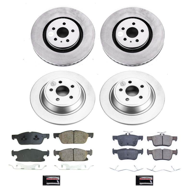 Power Stop CRK8974 Z17 Evolution Front And Rear Pad And Rotor Kit for 2017-2020 Lincoln Mkz product image