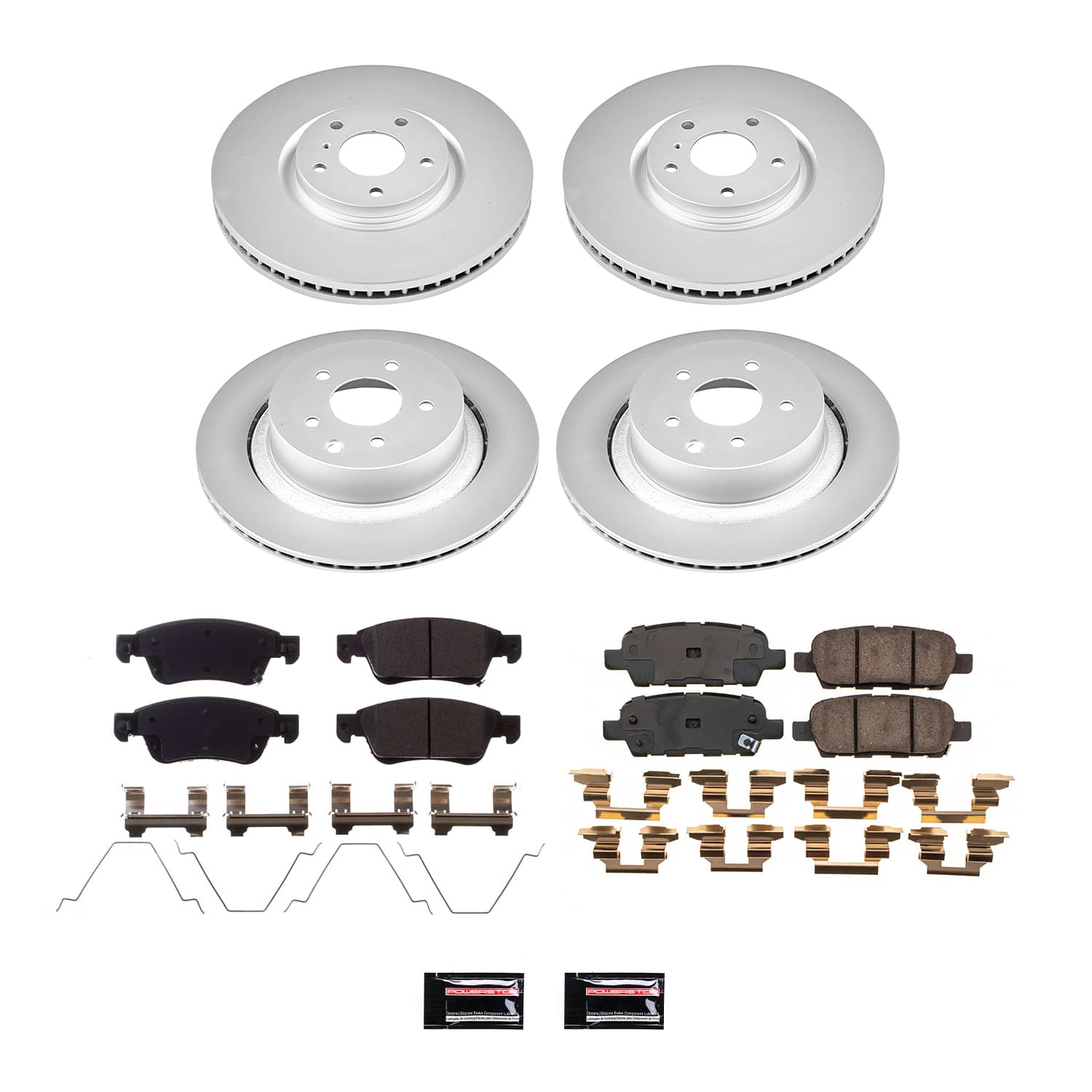 Power Stop CRK9063 - Front And Rear Z17 Evolution Pad And Evolution GEOMET Series Rotor Kit vehicle fitment brake part