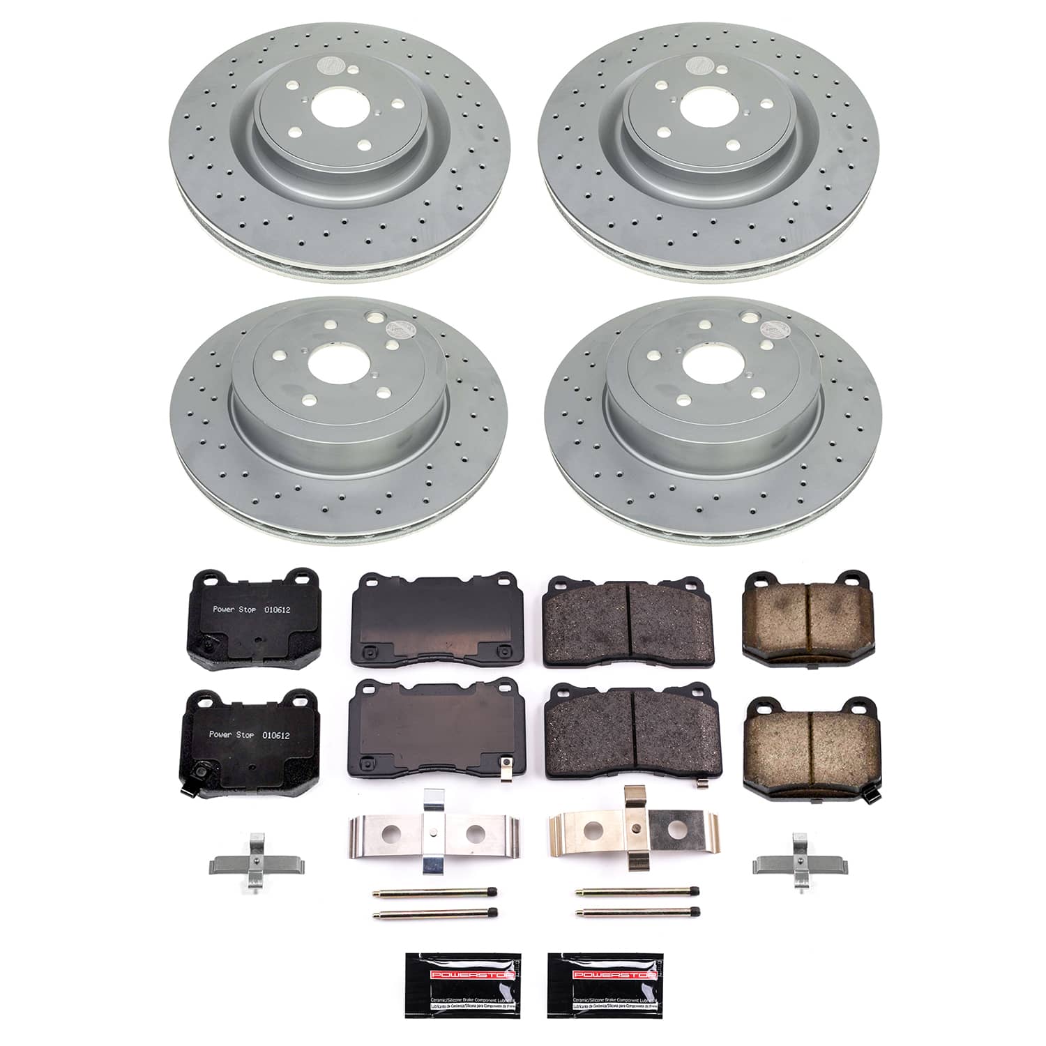Power Stop CRK9096 - Front And Rear Z17 Evolution Pad And Evolution GEOMET Series Rotor Kit vehicle fitment brake part