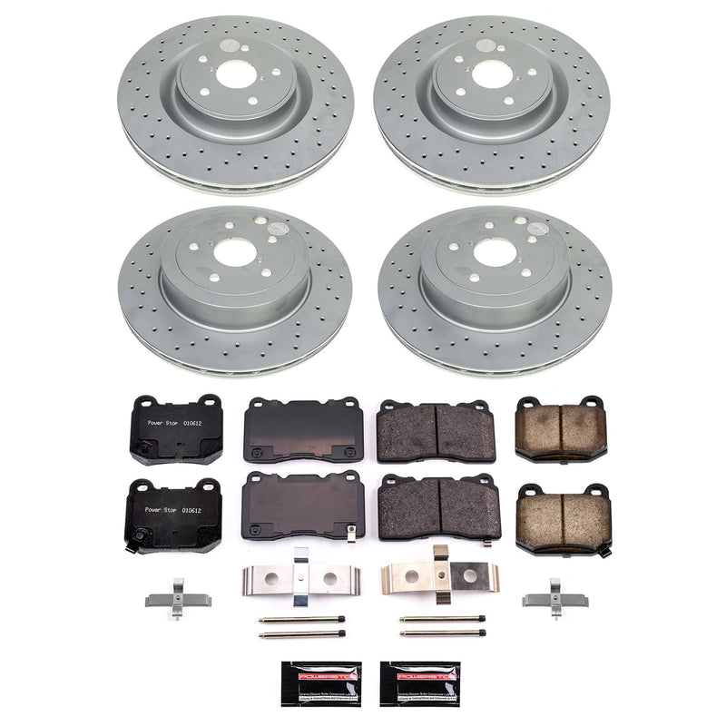 Power Stop CRK9096 - Front And Rear Z17 Evolution Pad And Evolution GEOMET Series Rotor Kit vehicle fitment brake part