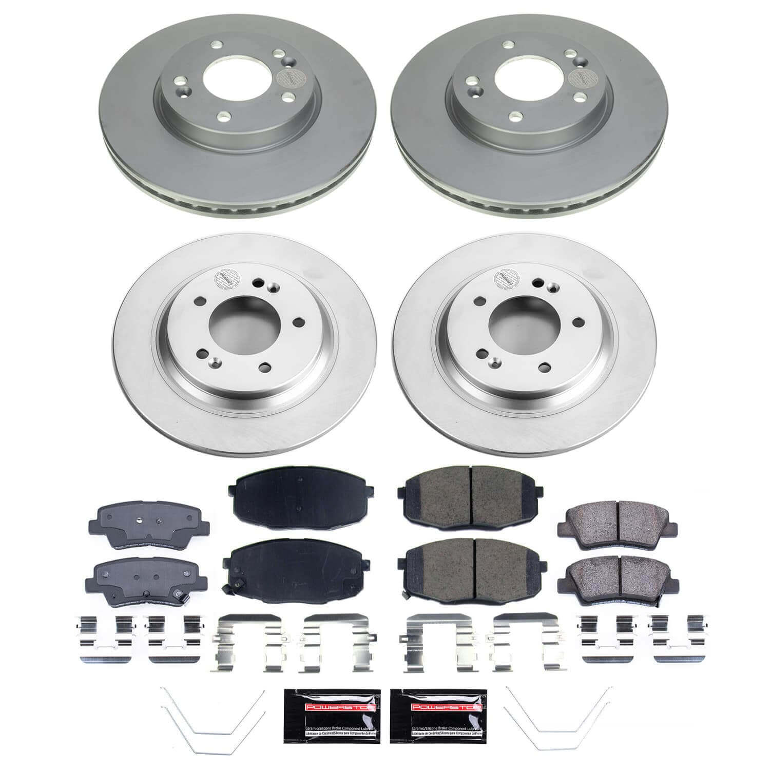 Power Stop CRK9140 - Front And Rear Z17 Evolution Genuine Geomet Coated Pad And Rotor Kit vehicle fitment brake part