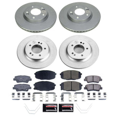 Power Stop CRK9140 - Front And Rear Z17 Evolution Genuine Geomet Coated Pad And Rotor Kit vehicle fitment brake part