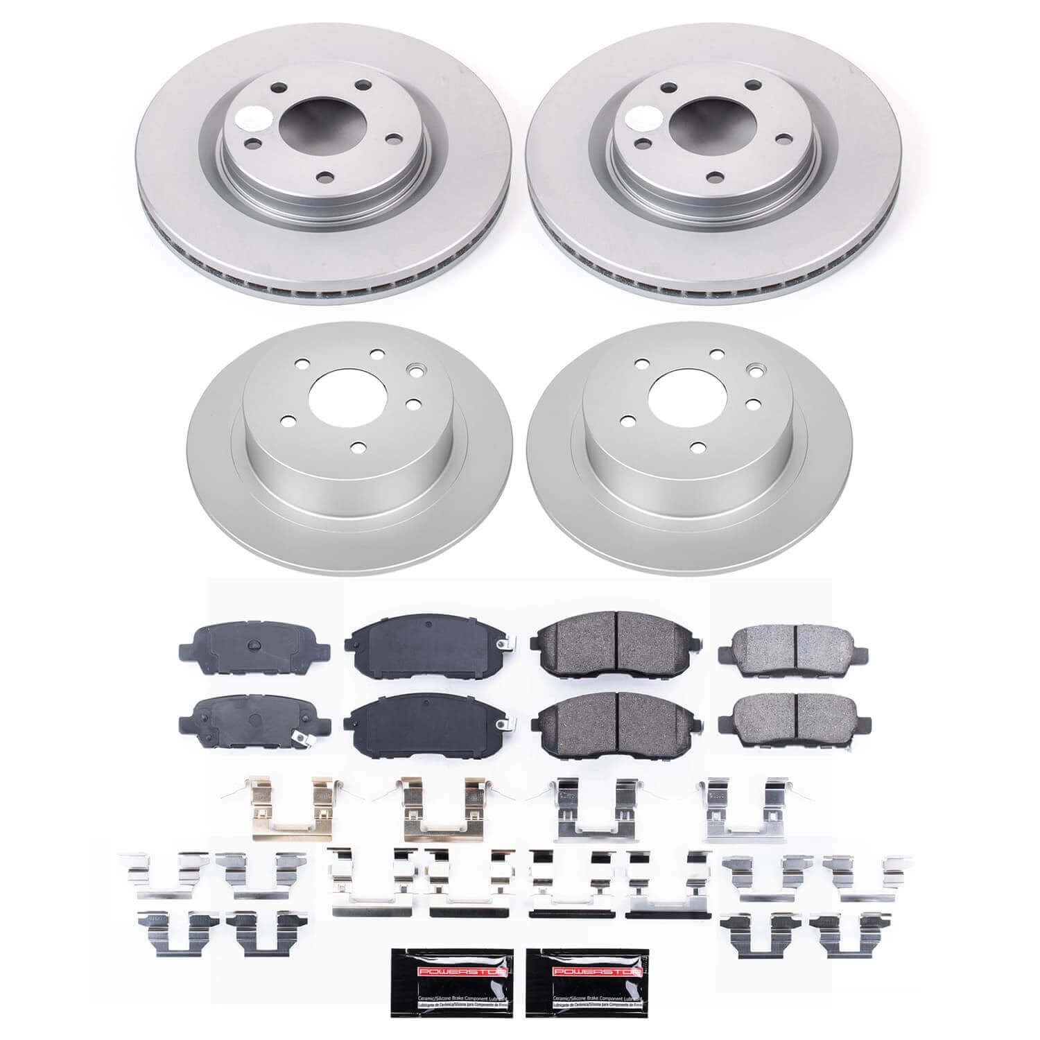 Power Stop CRK9141 - Front And Rear Z17 Evolution Genuine Geomet Coated Pad And Rotor Kit vehicle fitment brake part