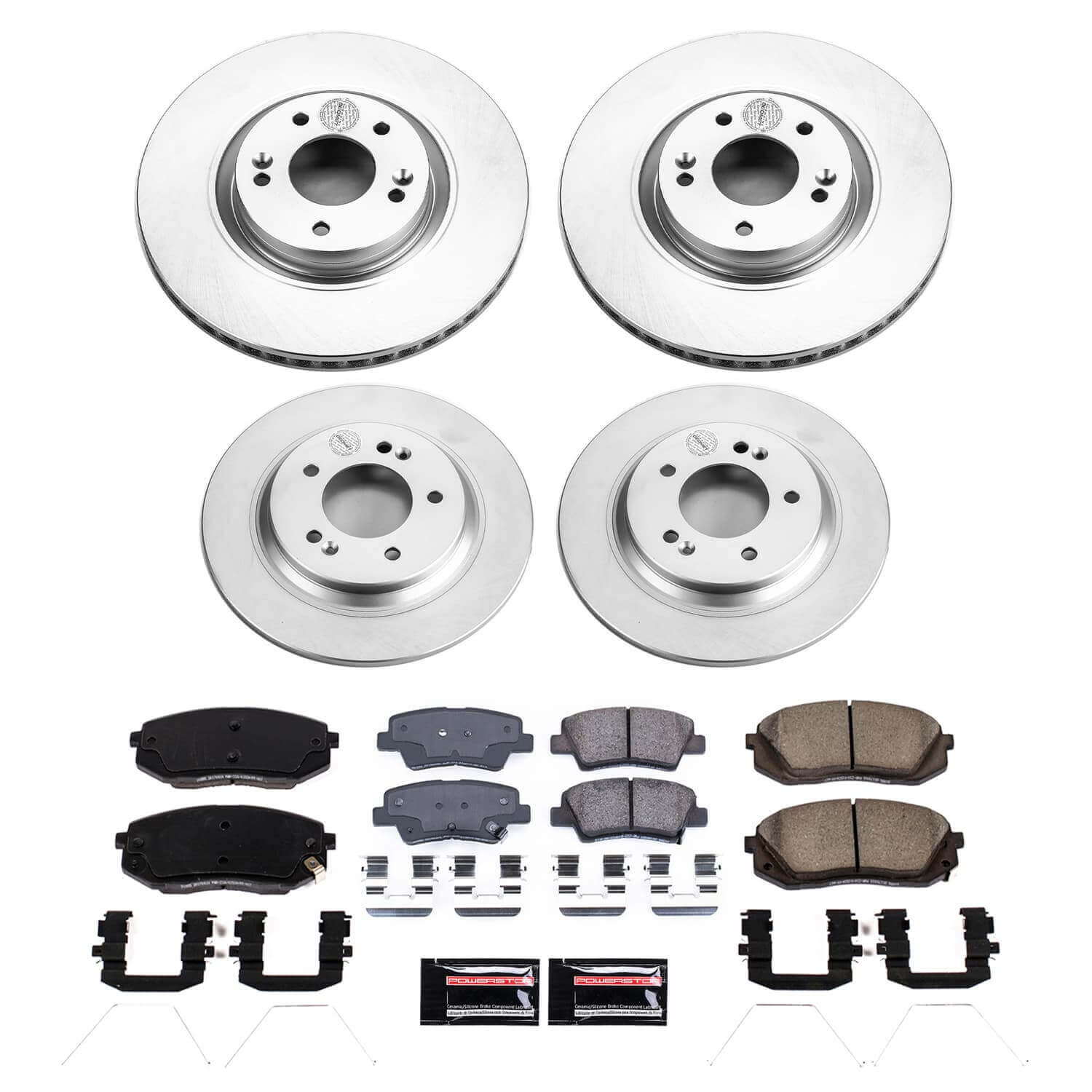 Power Stop CRK9167 - Front And Rear Z17 Evolution Genuine Geomet Coated Pad And Rotor Kit vehicle fitment brake part