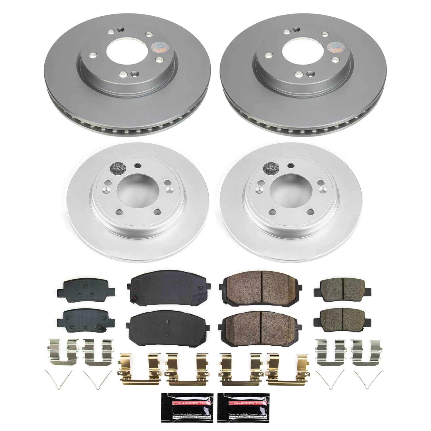 Power Stop CRK9169 - Front And Rear Z17 Evolution Genuine Geomet Coated Pad And Rotor Kit vehicle fitment brake part