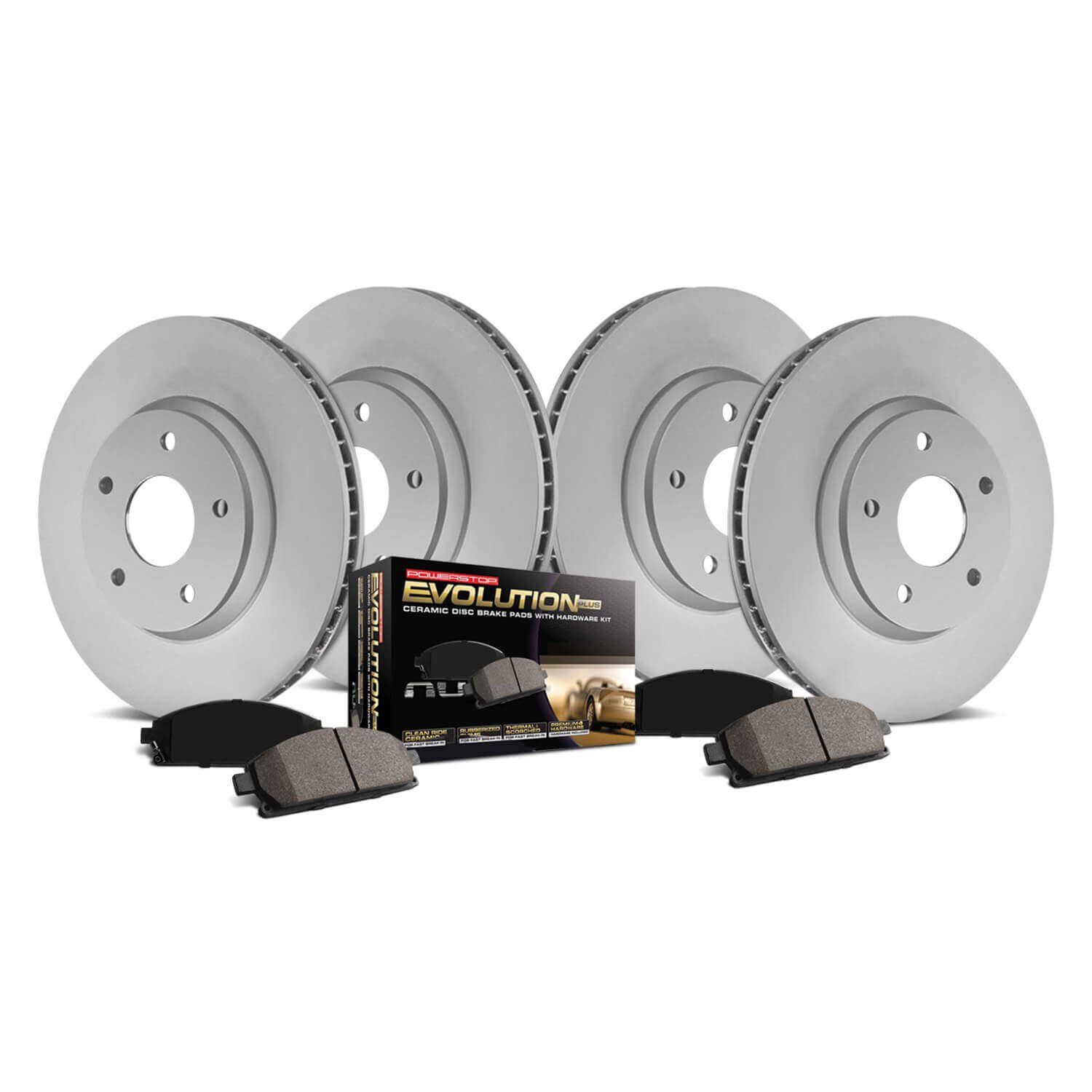 Power Stop CRK9269 Front And Rear Z17 Evolution Pad And Fully Coated Rotor Kit for 2020-2023 Ford F-53 Motorhome Chassis product image