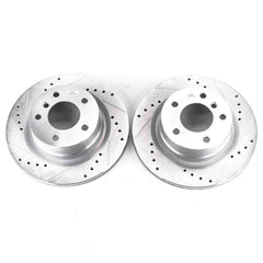 Power Stop EBR1216XPR Evolution Performance 1-Piece Drilled And Slotted Rear Brake Rotors for 2008-2013 BMW 128I Base product image