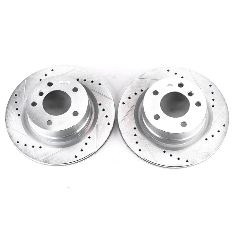 Power Stop EBR1216XPR Evolution Performance 1-Piece Drilled And Slotted Rear Brake Rotors for 2008-2013 BMW 128I Base product image