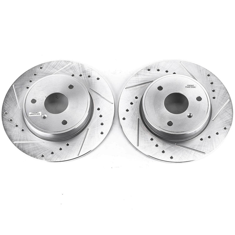 Power Stop EBR1261XPR Evolution Performance 1-Piece Drilled And Slotted Front Brake Rotors for 2008 Smart Fortwo Passion, Passion Cabrio, Pure product image