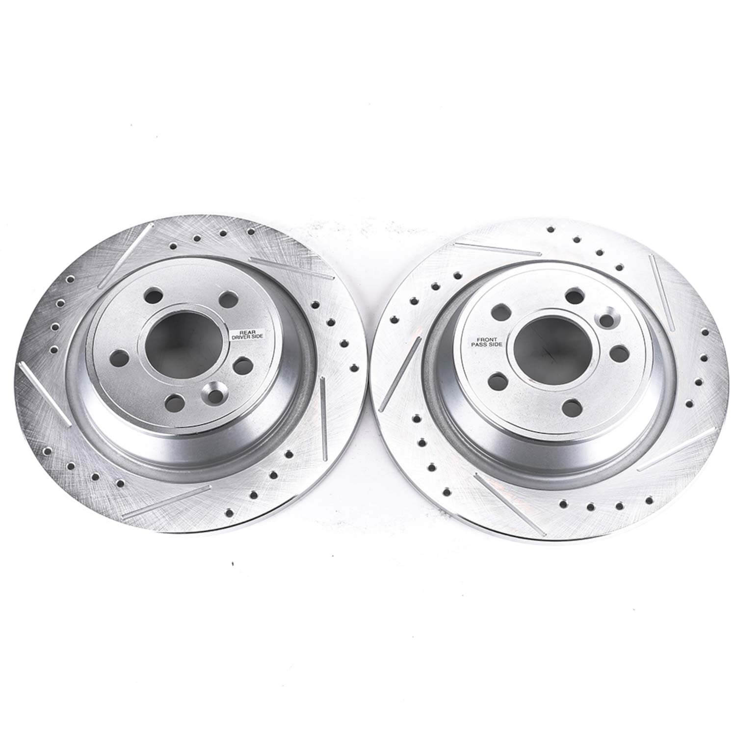 Power Stop EBR1299XPR Evolution Performance 1-Piece Drilled And Slotted Rear Brake Rotors for 2012-2014 Land Rover Range Rover Evoque Dynamic, Prestige, Pure product image