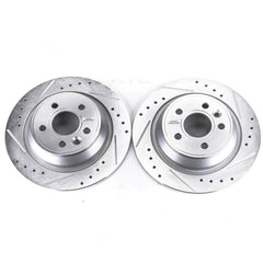 Power Stop EBR1299XPR Evolution Performance 1-Piece Drilled And Slotted Rear Brake Rotors for 2012-2014 Land Rover Range Rover Evoque Dynamic, Prestige, Pure product image