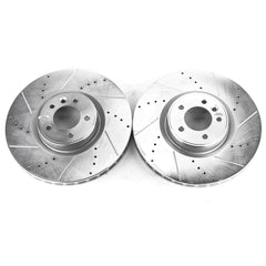 Power Stop EBR1409XPR Evolution Performance 1-Piece Drilled And Slotted Front Brake Rotors for 2021 Land Rover Defender 110 Base, S, SE, X, X-Dynamic Hse, X-Dynamic SE product image