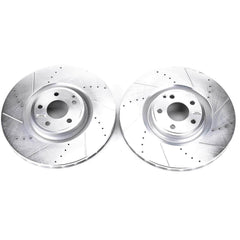 Power Stop EBR1454XPR Evolution Performance 1-Piece Drilled And Slotted Front Brake Rotors for 2012-2018 Mercedes-Benz CLS550 4Matic, Base product image