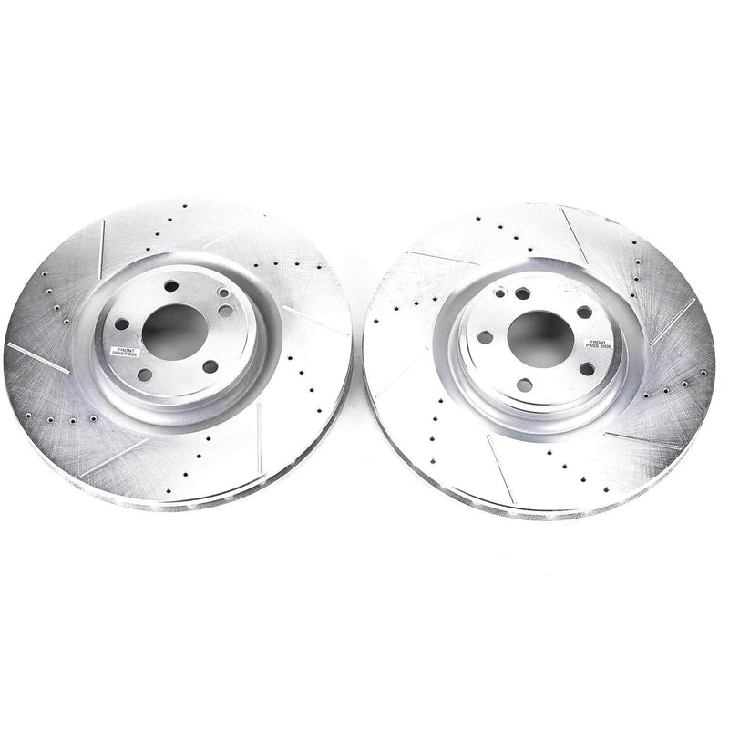 Power Stop EBR1454XPR Evolution Performance 1-Piece Drilled And Slotted Front Brake Rotors for 2012-2018 Mercedes-Benz CLS550 4Matic, Base product image
