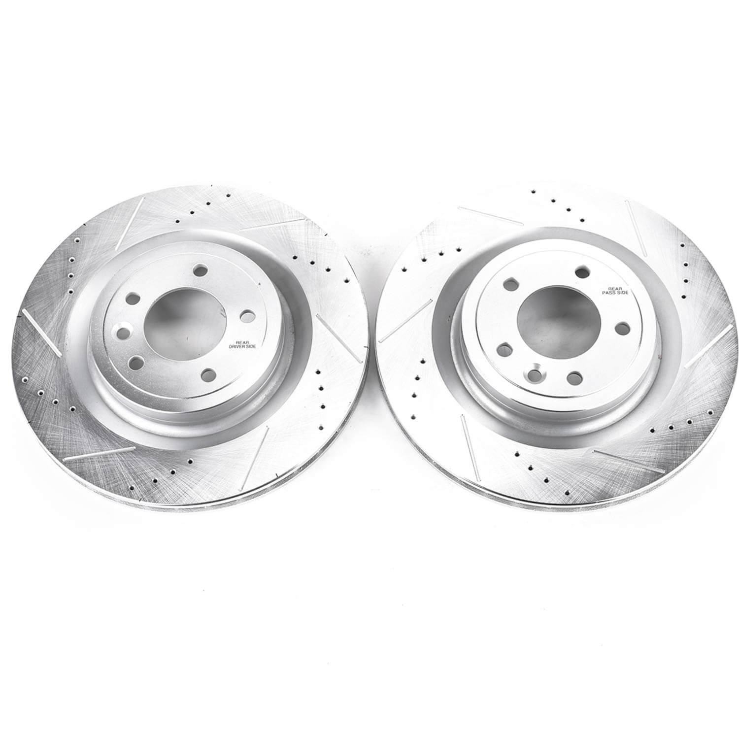 Power Stop EBR1496XPR Evolution Performance 1-Piece Drilled And Slotted Rear Brake Rotors for 2017 Land Rover Discovery First Edition, Hse, Hse Luxury, SE product image