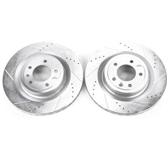 Power Stop EBR1496XPR Evolution Performance 1-Piece Drilled And Slotted Rear Brake Rotors for 2017 Land Rover Discovery First Edition, Hse, Hse Luxury, SE product image