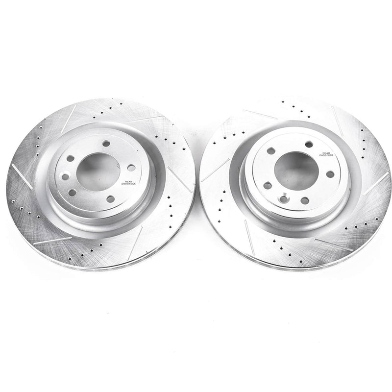 Power Stop EBR1496XPR Evolution Performance 1-Piece Drilled And Slotted Rear Brake Rotors for 2017 Land Rover Discovery First Edition, Hse, Hse Luxury, SE product image