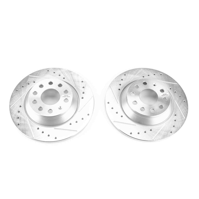 Power Stop EBR1498XPR Evolution Performance Solid 1-Piece Drilled And Slotted Rear Brake Rotors for 2015-2016 Audi A3 Premium, Premium Plus, Prestige, TDI Premium, TDI Premium Plus, TDI product image