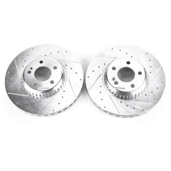 Power Stop EBR1604XPR Evolution Performance 1-Piece Drilled And Slotted Front Brake Rotors for 2015-2022 Mercedes-Benz C300 4Matic, Base product image