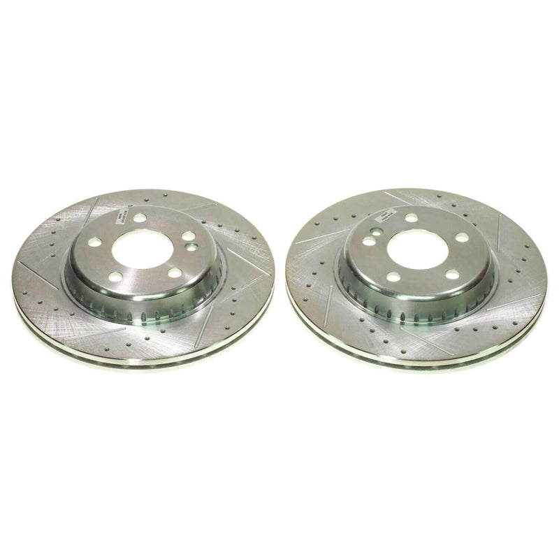 Power Stop EBR1605XPR Evolution Performance 1-Piece Drilled And Slotted Rear Brake Rotors for 2015-2022 Mercedes-Benz C300 4Matic, Base product image