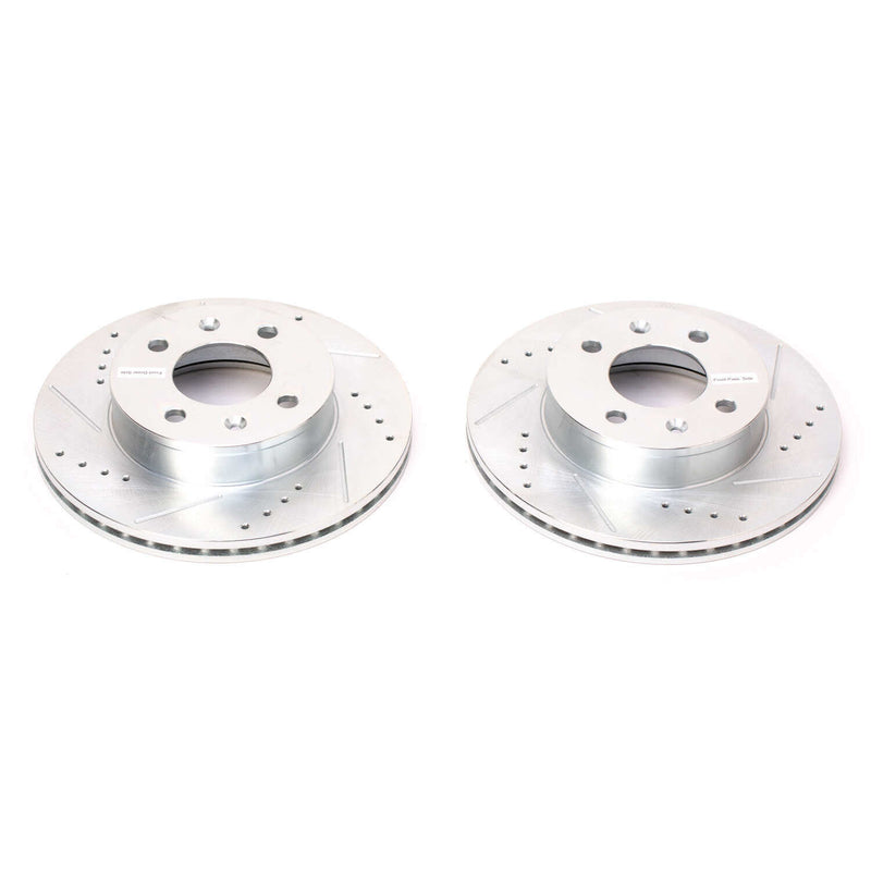 Power Stop JBR1160XPR Evolution Performance Vented 1-Piece Drilled And Slotted Front Brake Rotor for 2003 Hyundai Accent Base, GL product image