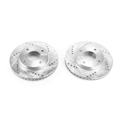 Power Stop JBR1387XPR Evolution Performance 1-Piece Drilled And Slotted Front Brake Rotors for 2009-2011 Nissan Versa 1.6, 1.6 Base product image