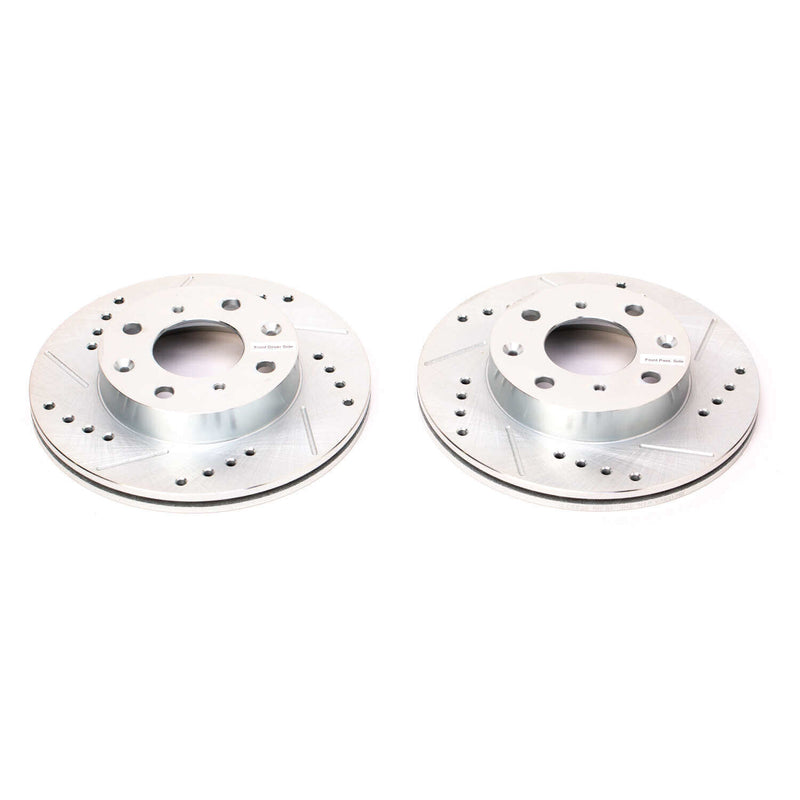 Power Stop JBR155XPR Evolution Performance Vented 1-Piece Drilled And Slotted Front Brake Rotor for 1984 Honda Civic 1500 S, Base, Crx 1.5, DX Coupe (2 Door), Hatchback product image