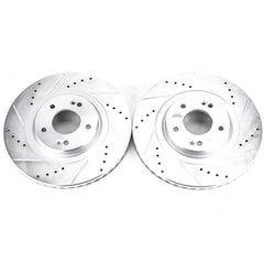 Power Stop JBR1706XPR Evolution Performance 1-Piece Drilled And Slotted Front Brake Rotors for 2013-2016 Hyundai Santa Fe Sport 2.0T, Base product image
