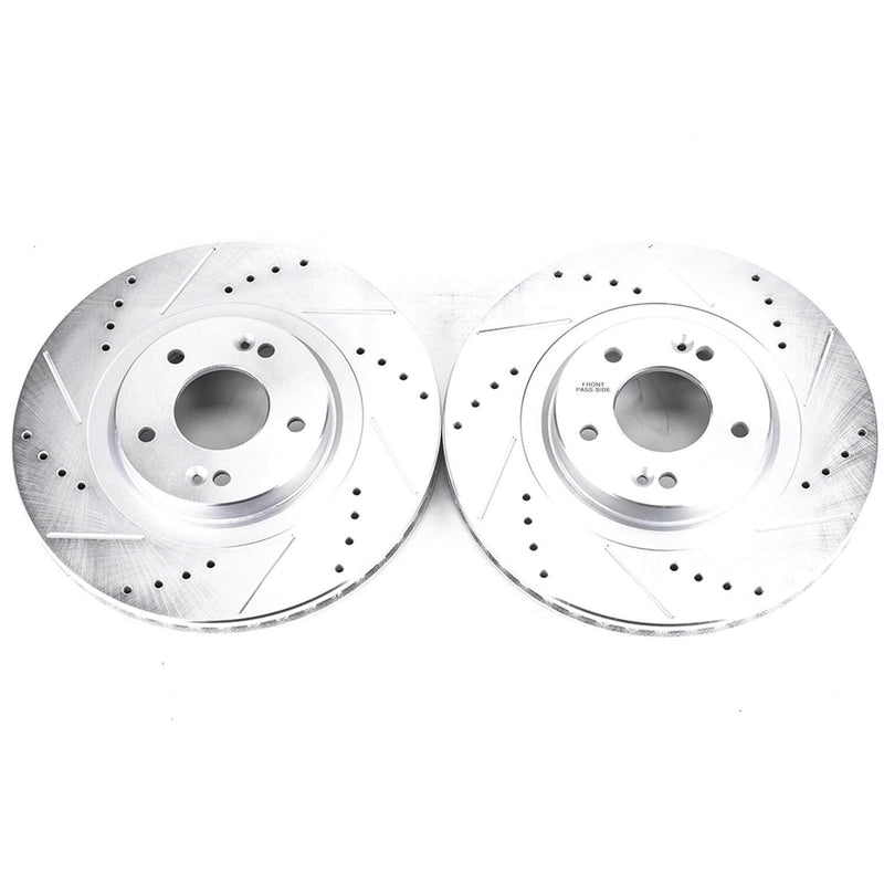 Power Stop JBR1706XPR Evolution Performance 1-Piece Drilled And Slotted Front Brake Rotors for 2013-2016 Hyundai Santa Fe Sport 2.0T, Base product image