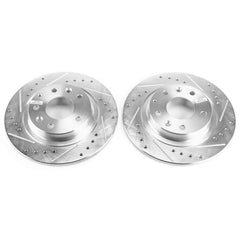 Power Stop JBR1740XPR Evolution Performance Solid 1-Piece Drilled And Slotted Rear Brake Rotors for 2016-2018 Mazda CX-3 Grand Touring, Sport, Touring product image