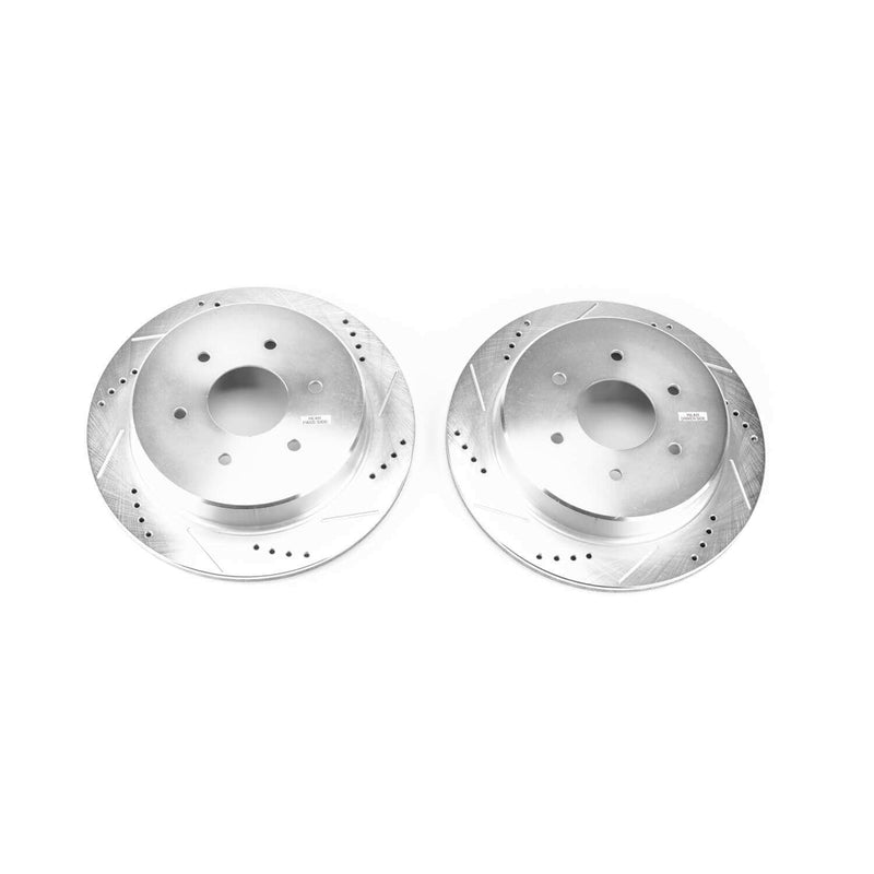 Power Stop JBR1753XPR Evolution Performance Vented 1-Piece Drilled And Slotted Rear Brake Rotors for 2017-2021 Nissan Titan PRO-4X, Platinum Reserve, S, SL, SV product image