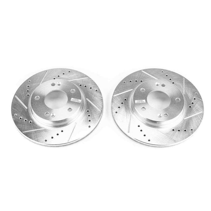 Power Stop JBR1760XPR Evolution Performance Vented 1-Piece Drilled And Slotted Front Brake Rotors for 2017 Hyundai Ioniq Electric, Electric Limited, Hybrid Blue, Hybrid Limited, Hybrid SEL product image