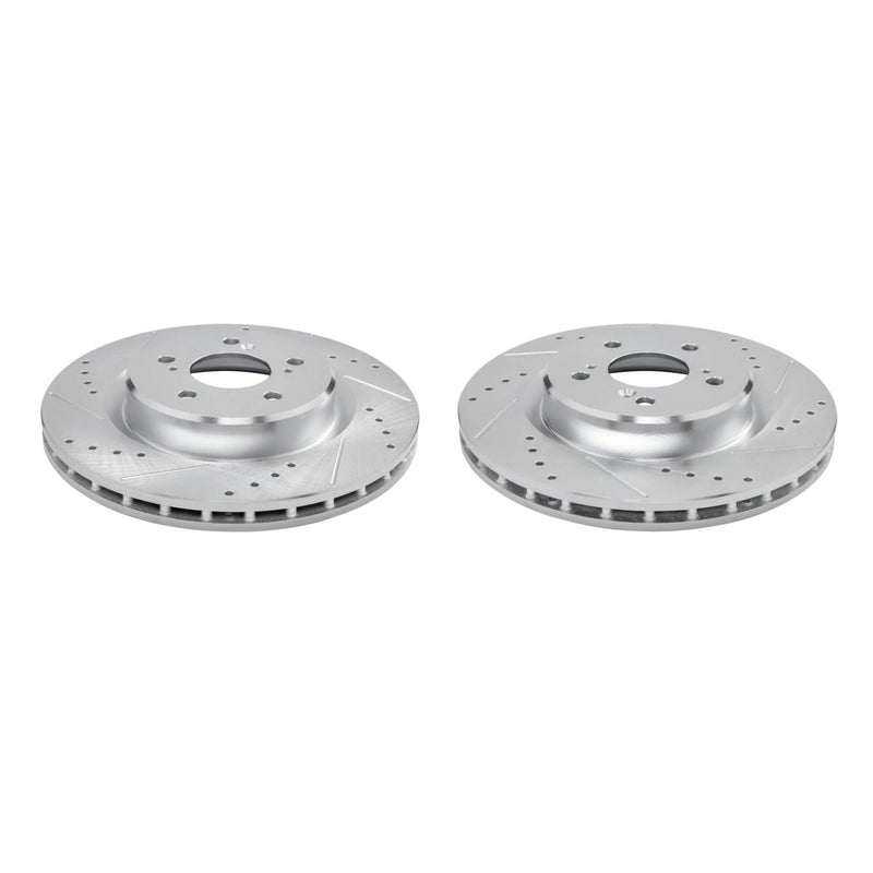 Power Stop JBR1918XPR Evolution Performance Vented 1-Piece Drilled And Slotted Front Brake Rotors for 2021-2023 Acura TLX Base, Sh-AWD product image