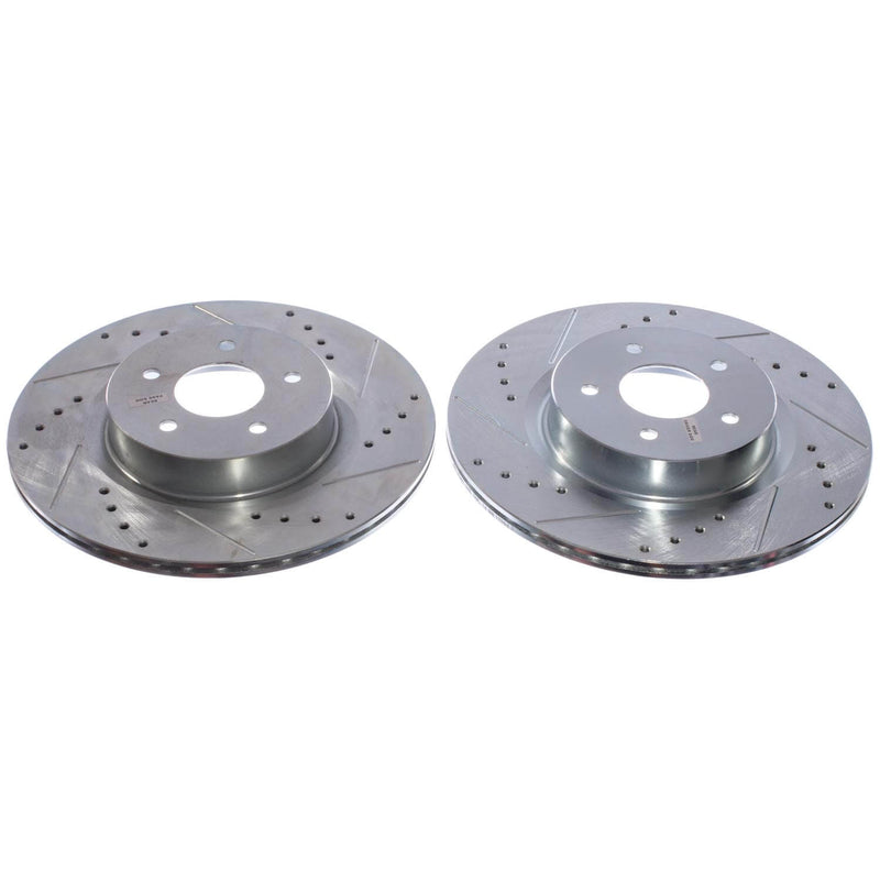 Power Stop JBR1926XPR Evolution Performance Vented 1-Piece Drilled And Slotted Rear Brake Rotors for 2022-2024 Infiniti QX60 Autograph, Luxe, Pure, Sensory product image