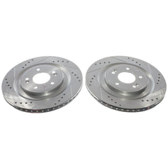Power Stop JBR1928XPR Evolution Performance Vented 1-Piece Drilled And Slotted Rear Brake Rotors for 2022 Hyundai Santa Fe Hybrid Blue, Hybrid Limited, Hybrid SEL Premium product image