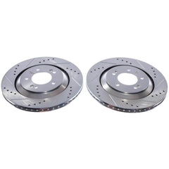Power Stop JBR1937XPR Evolution Performance Vented 1-Piece Drilled And Slotted Rear Brake Rotors for 2022-2023 Hyundai Elantra Base product image