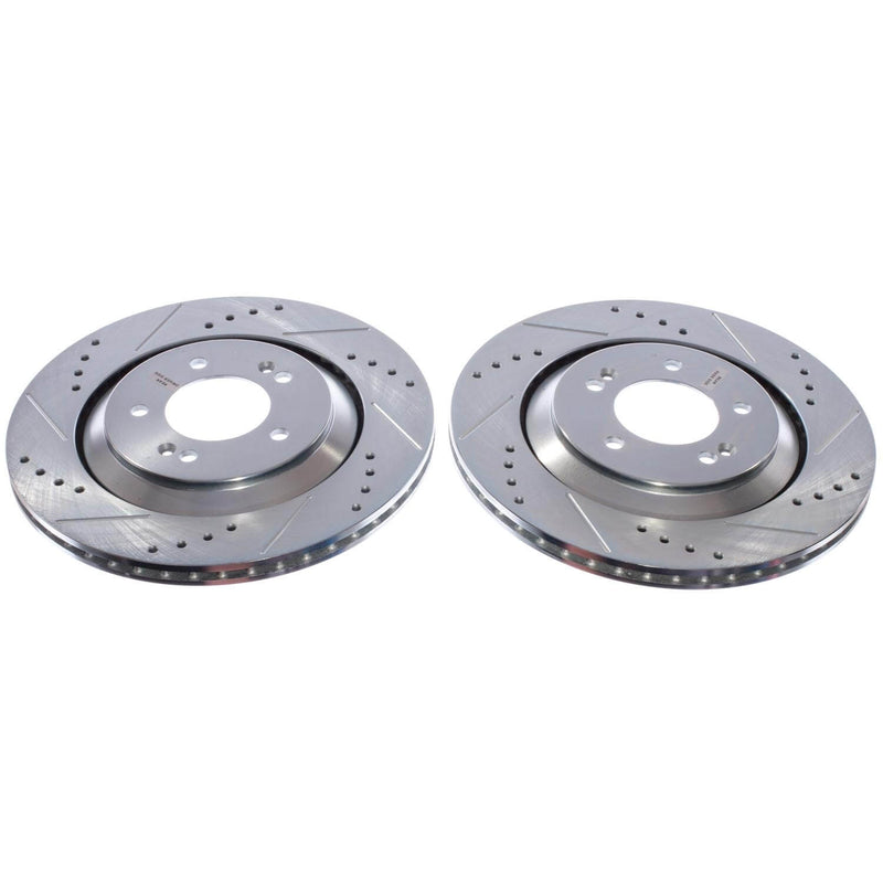 Power Stop JBR1937XPR Evolution Performance Vented 1-Piece Drilled And Slotted Rear Brake Rotors for 2022-2023 Hyundai Elantra Base product image