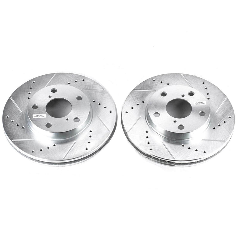 Power Stop JBR974XPR Evolution Performance Drilled And Slotted Brake Rotor - Pair (Front) for 2001-2005 Toyota RAV4 product image