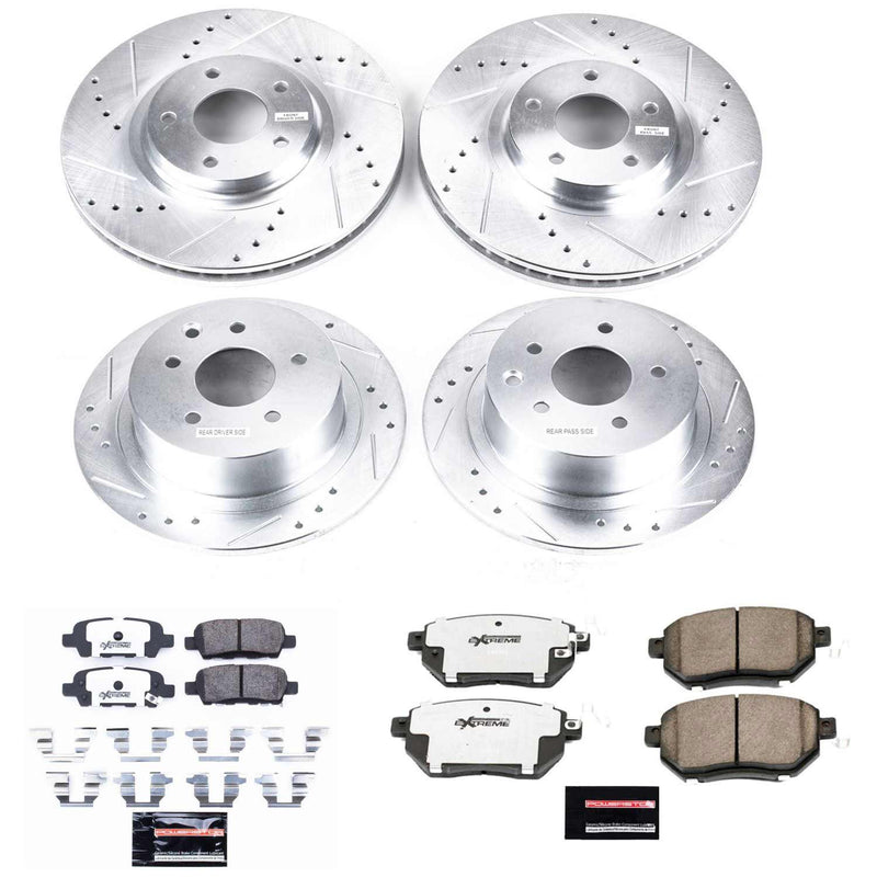 Power Stop K092-26 Z26 Extreme Street Warrior 1-Click Brake Kit (Front And Rear) for 2004-2006 Nissan Altima SE-R product image