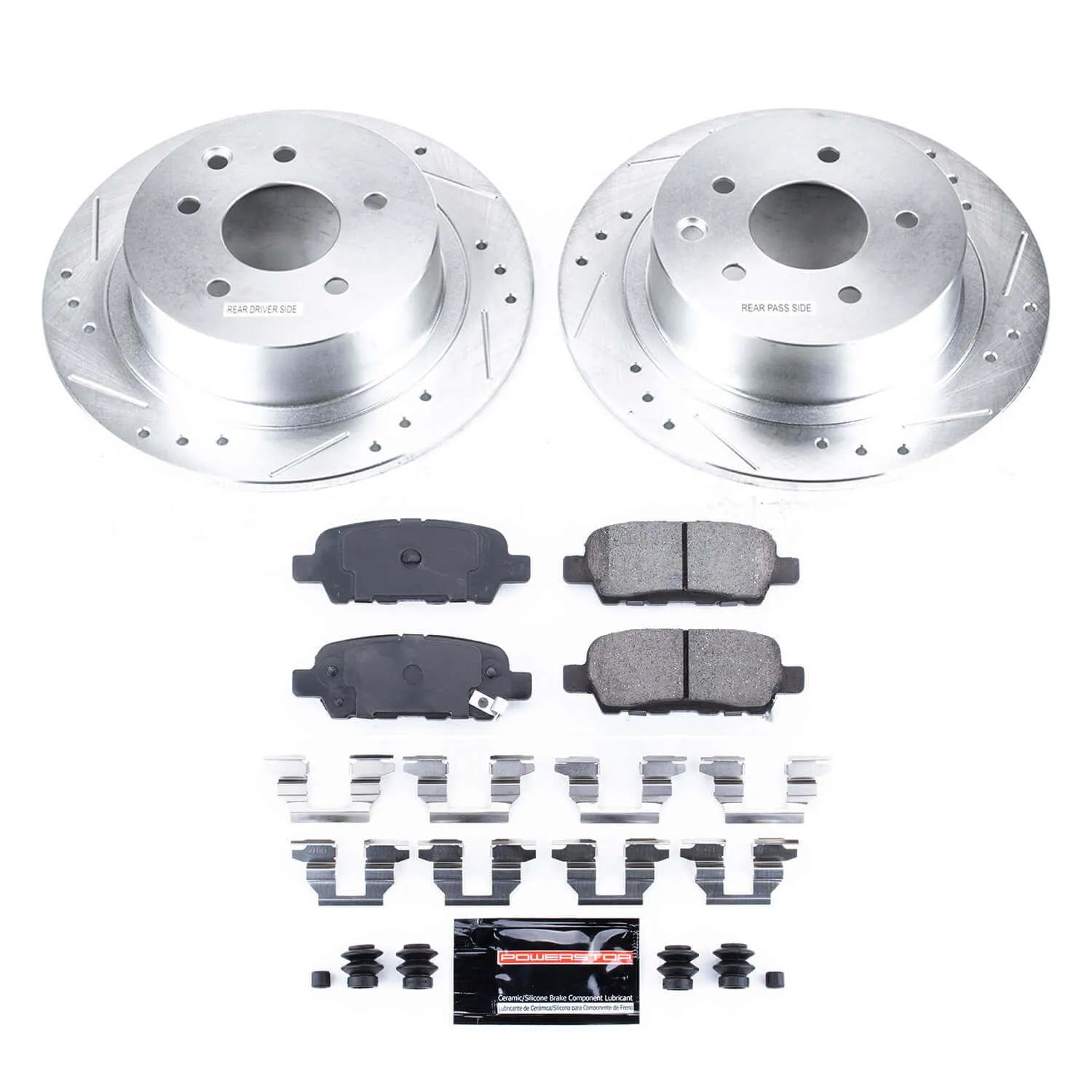 Power Stop K098 - Z23 Evolution Sport Performance 1-Click Brake Kit With Hardware (Rear)