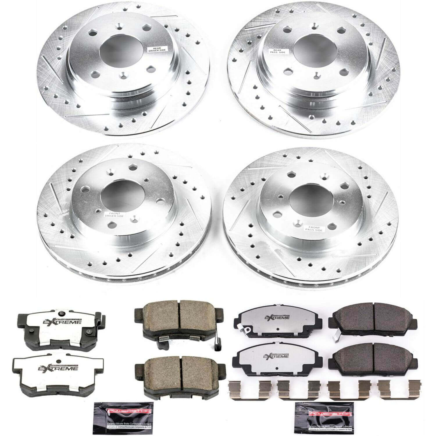 Power Stop K1034-26 Z26 Street Warrior 1-Click Front And Rear Brake Kit for 1992 Honda Prelude product image