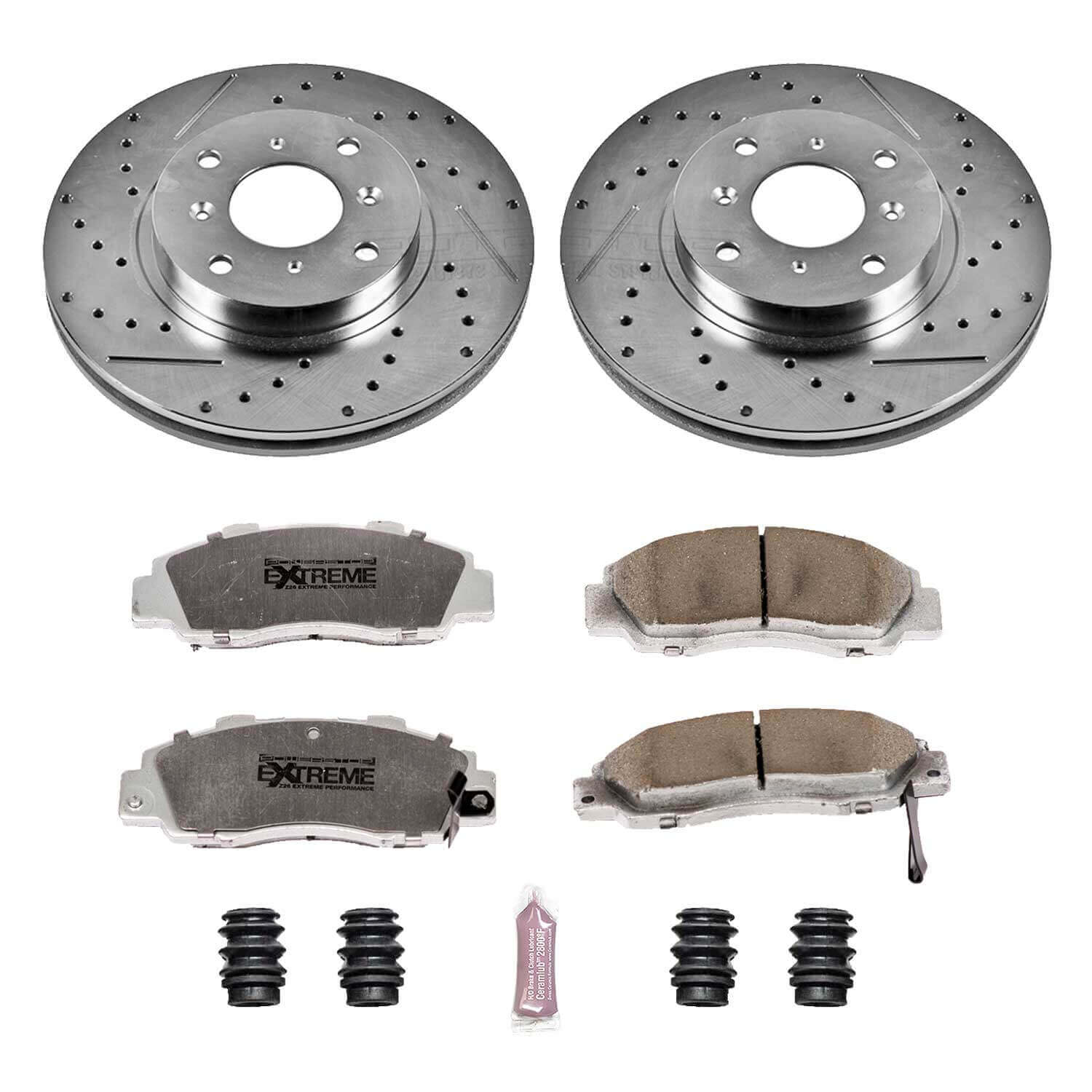 Power Stop K1037-26 Z26 Extreme Street Warrior 1-Click Brake Kit (Front) for 1993-1996 Honda Prelude Vtec product image